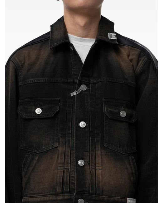 Maison Mihara Yasuhiro Black Panelled Denim Jacket for men