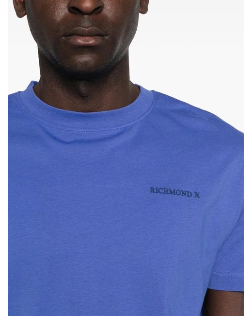 John Richmond Blue Logo-Detail T-Shirt for men