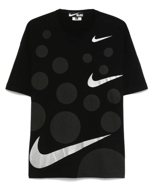 COMME DES GARÇON BLACK Black X Nike Swoosh Logo-Detail T-Shirt