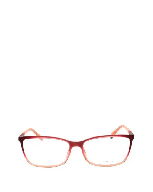 Police Red Rectangle-Frame Glasses