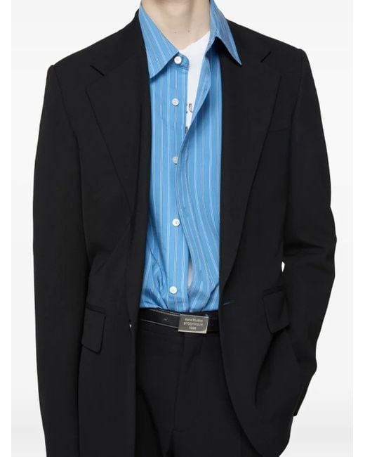Acne Black Button-Detail Single-Breasted Blazer for men