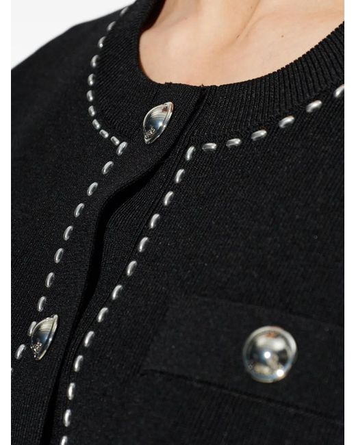 MICHAEL Michael Kors Black Cardigan À Détails De Clous Et De Poches Décoratives