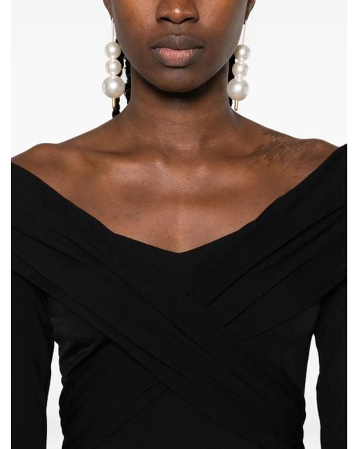 ROSERRY Black Tuscany Flared Maxi Dress