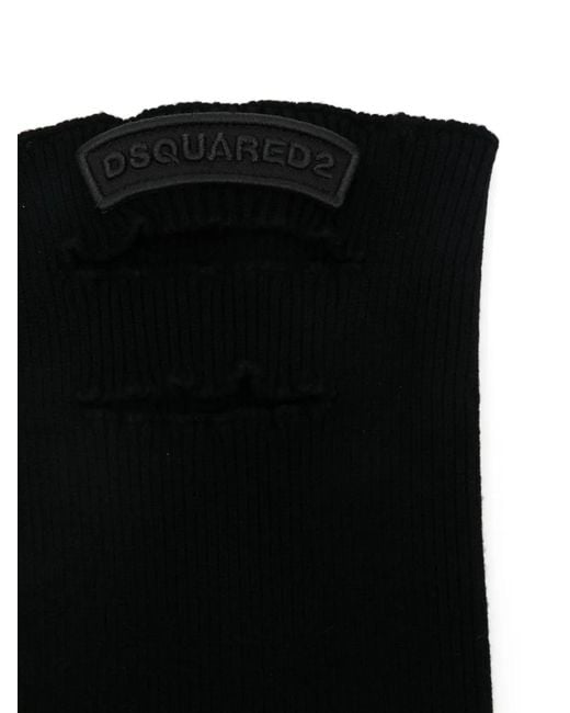 DSquared² Black Knitted Balaclava for men