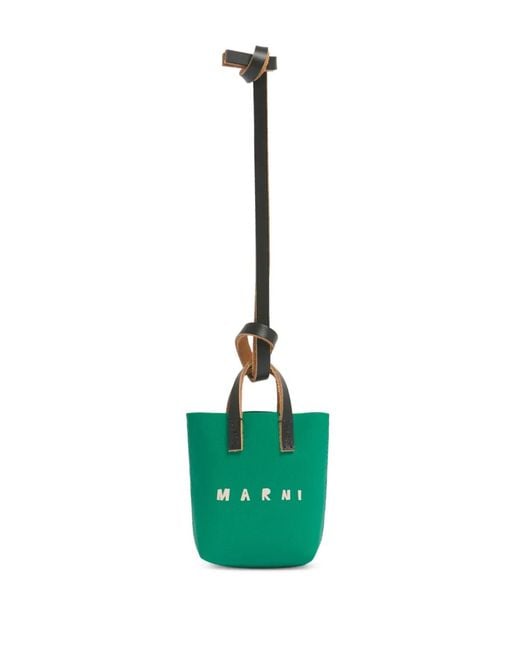 Marni Green Micro Tote Bag Charm