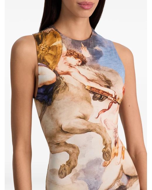 Alice + Olivia Metallic Open Back Sleeveless Maxi Dress