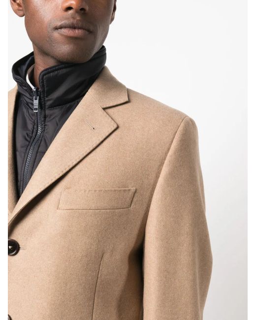 Fay Natural Easy Db Single-Breasted Layered Coat for men