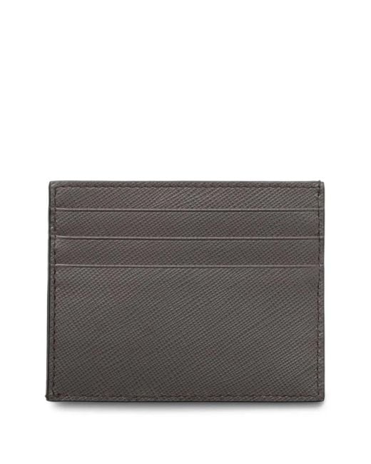 Prada Gray Textured Card Holder for men