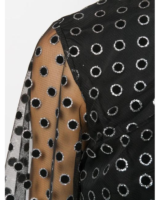 Alberta Ferretti Black Eyelet Detail Blouse