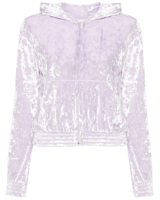 Jasmine crushed-velvet hoodie Mc2 Saint Barth en coloris Purple