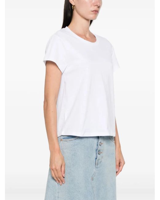 Twinset White Logo-Plaque Cotton T-Shirt