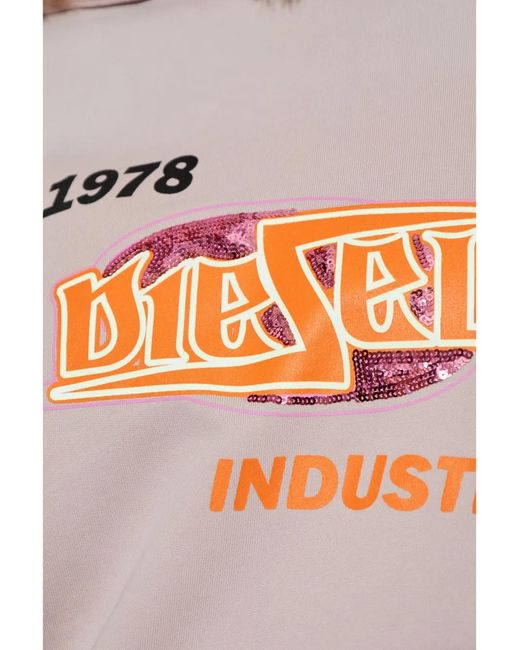 DIESEL F-Buxt-Hood-P2 Hoodie in het Pink
