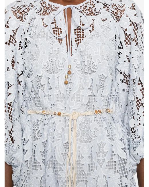 Zimmermann レースディテール ミニドレス Blue