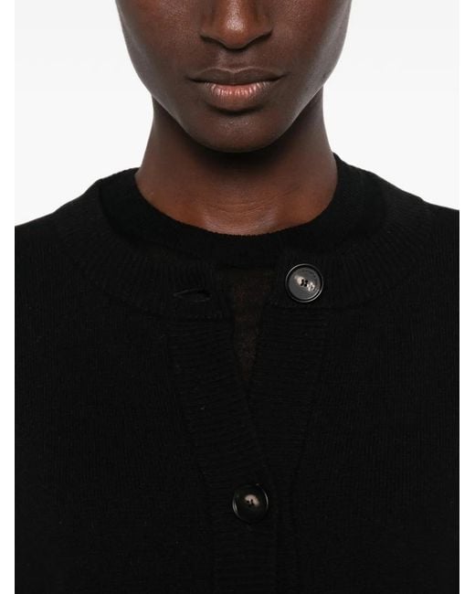 Liviana Conti Black Button-Up Patch-Pocket Cardigan