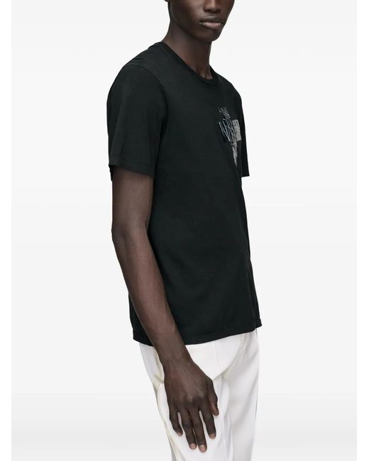 Maison Margiela Black Taped Pocket Jersey T-Shirt for men