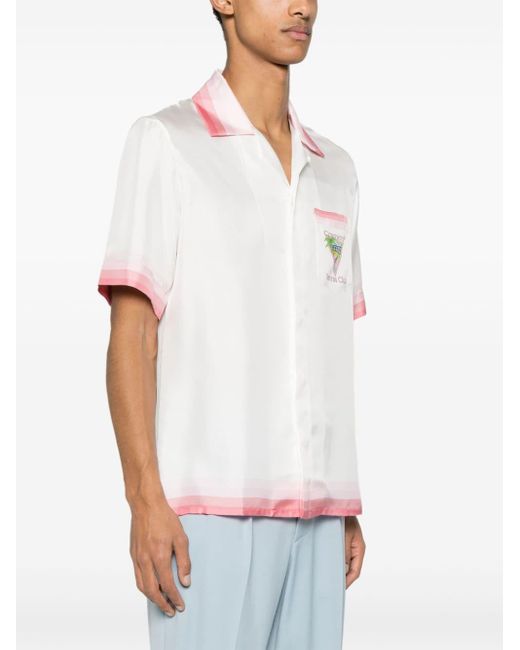Casablancabrand White Tennis Club Icon Silk Shirt