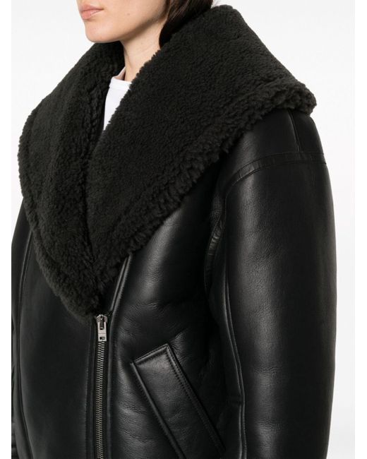 Acne Studios Shearlinglined Leather Biker Jacket in Black Lyst