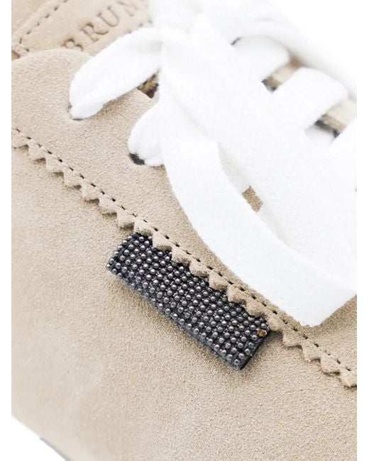 Baskets En Daim Brunello Cucinelli en coloris White
