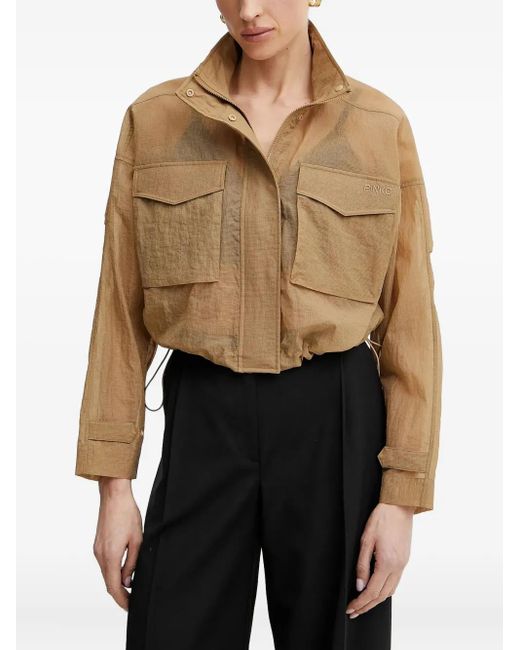 Pinko Black Flap-Pocket Cropped Jacket
