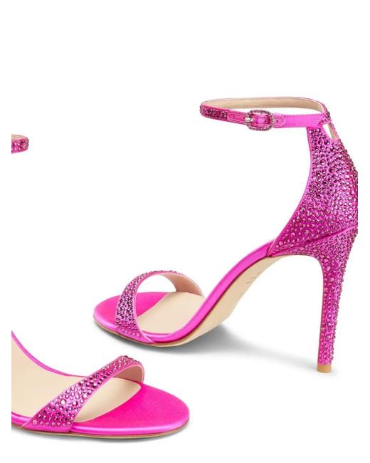 Stuart Weitzman Pink 100Mm Nudist Shine Sandals