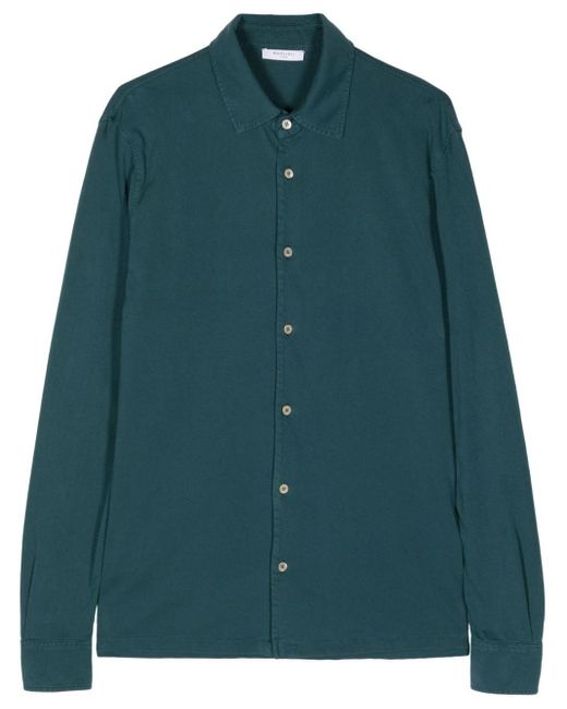 Boglioli Green Long-sleeve Cotton Shirt for men