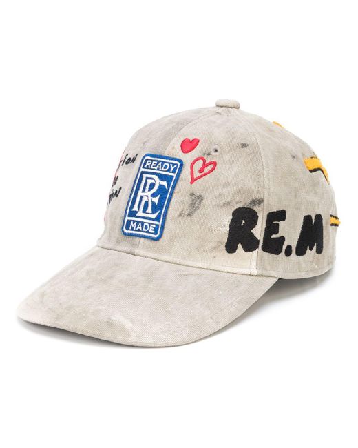 READYMADE Logo-patch Distressed Cap in Gray | Lyst