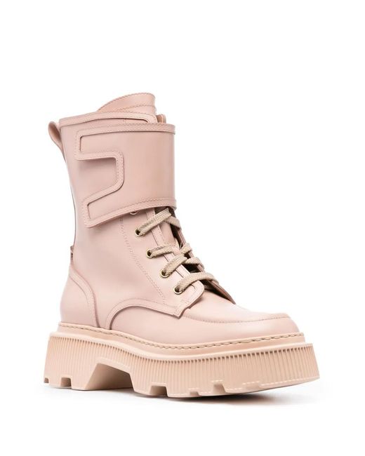 Santoni Pink High-Top Ankle Boots