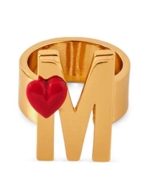 Moschino Orange Heart Letter Ring