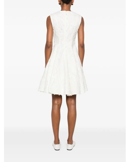 Erdem White Crew-Neck Mini Dress