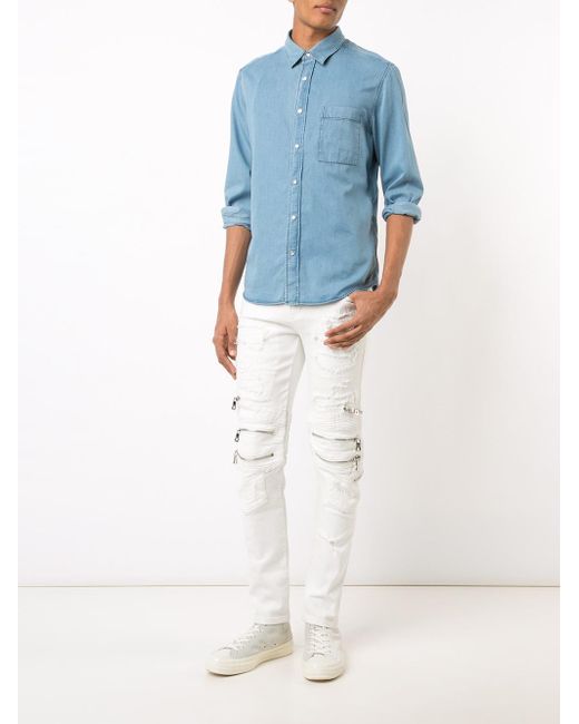 Lyst God'S Masterful Children Zipped Ripped Skinny Jeans in White for Men