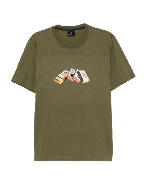 Paul Smith Green Graphic-Printed T-Shirt for men