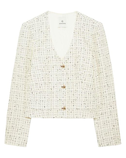 Veste en tweed Anitta à coupe crop Anine Bing en coloris White