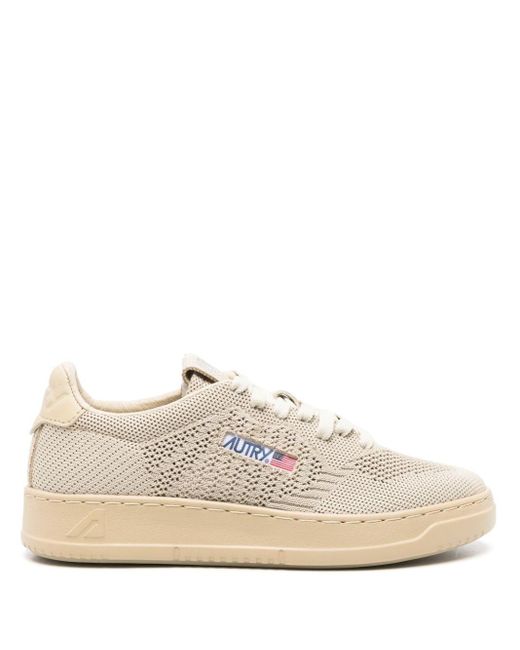 Autry White Logo-patch Open-knit Sneakers