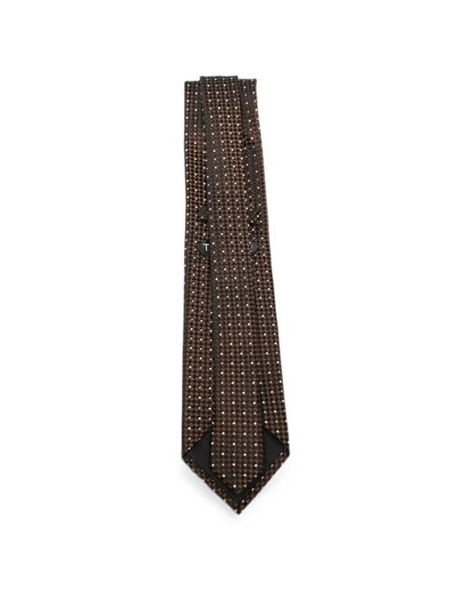 Tom Ford White Geometric-Pattern Silk Tie for men