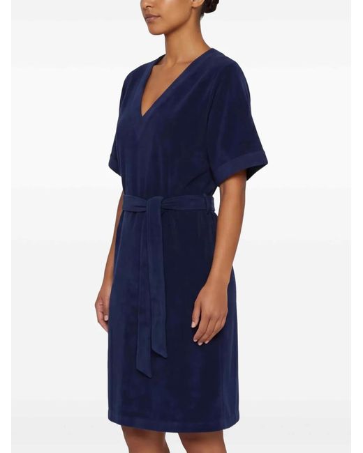 Vilebrequin Blue Terry-Cloth V-Neck Dress