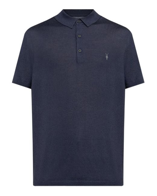 Polo con logo y manga corta AllSaints de hombre de color Blue