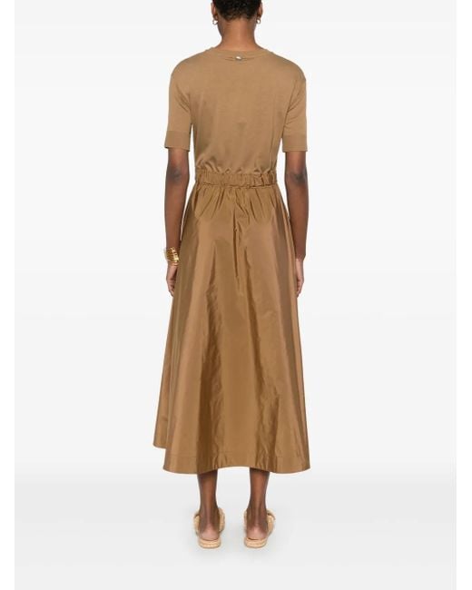 Robe Mi-Longue À Taille À Lien De Resserrage Herno en coloris Natural