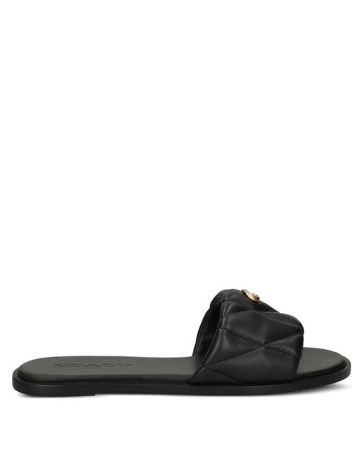 COACH Black Quilted Sandals