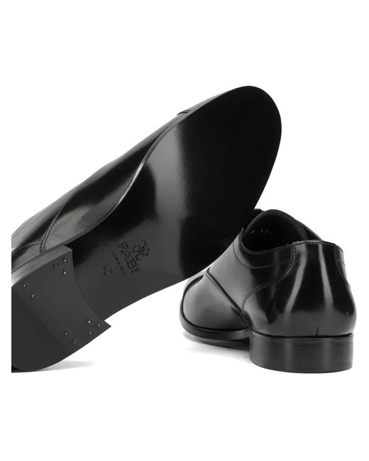 Fabi Black Cap-Toe Lace-Up Oxford Shoes for men