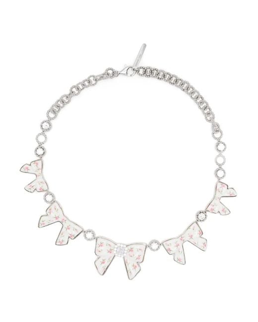 ShuShu/Tong White X Yvmin Bow Necklace