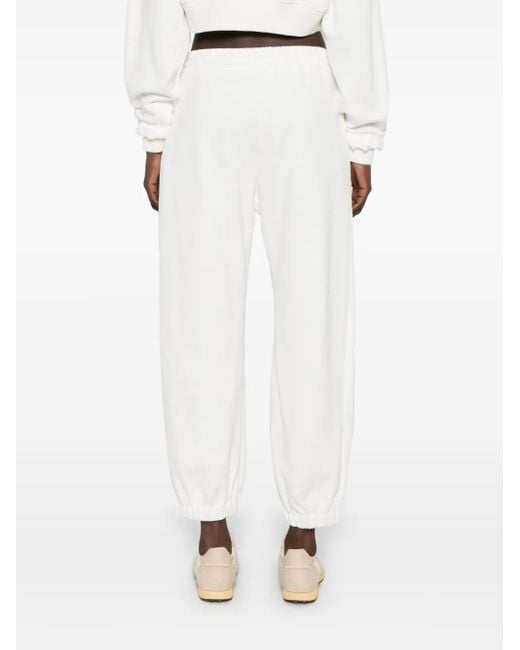 McQueen White Skull-Embroidered Track Trousers