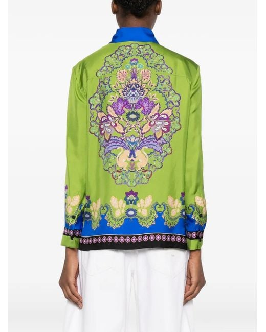 LaDoubleJ Blue Floral Buttoned Shirt