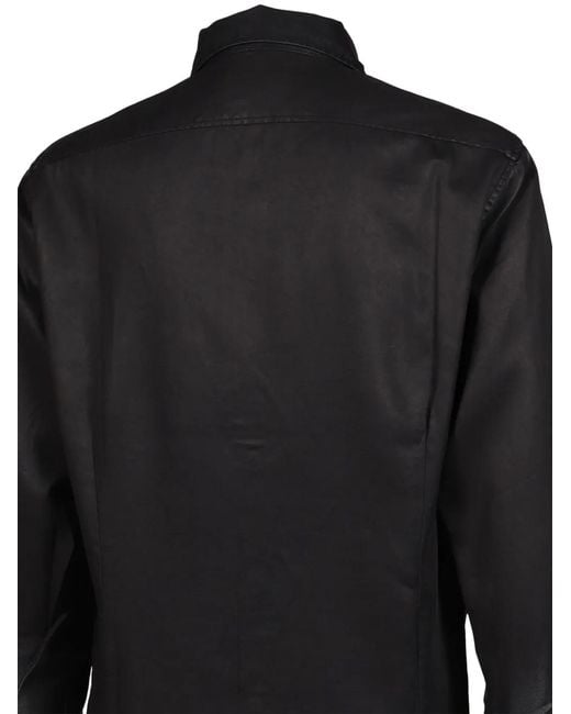 P.L.N. Gray Pointed-Collar Curved-Hem Shirt for men