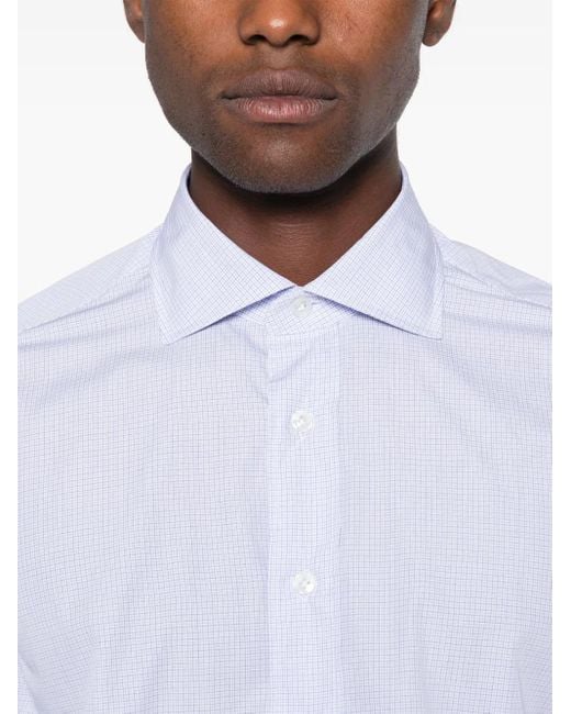 Lardini White Check-Pattern Shirt for men