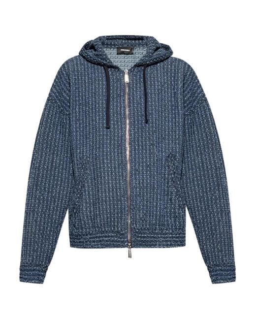 メンズ DSquared² フーデッド ジップジャケット Blue