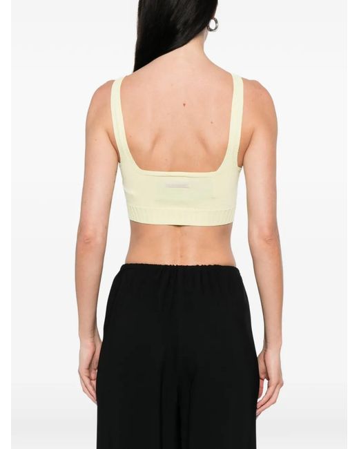 ALPHATAURI Natural V-Neck Ribbed Top