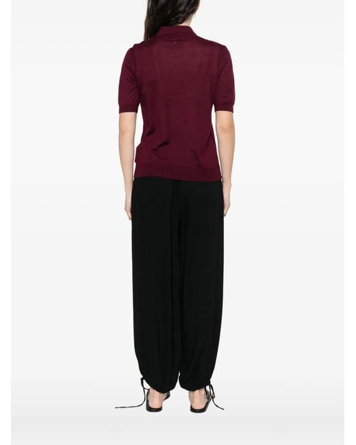 Bompard Red Buttoned Short-Sleeve Polo Shirt