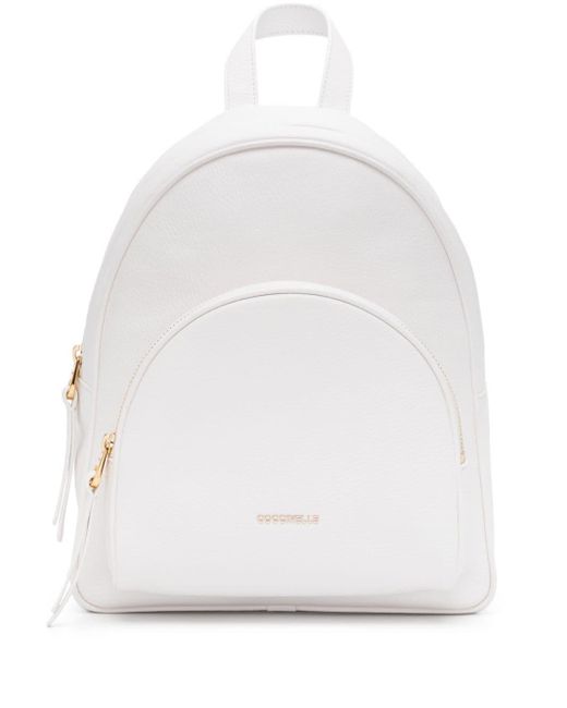 Coccinelle White Gleen Leather Backpack