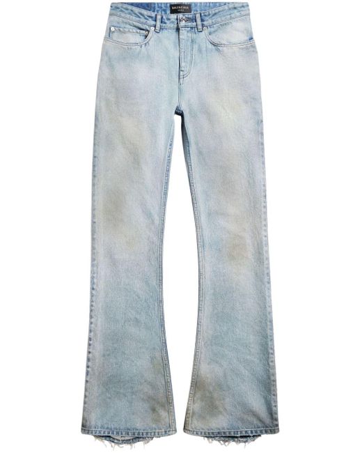 Balenciaga Blue Mid-rise Bootcut Jeans