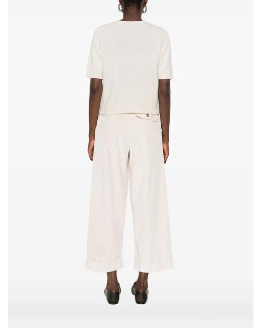 Kiltie White Verbier Short-Sleeve Sweater
